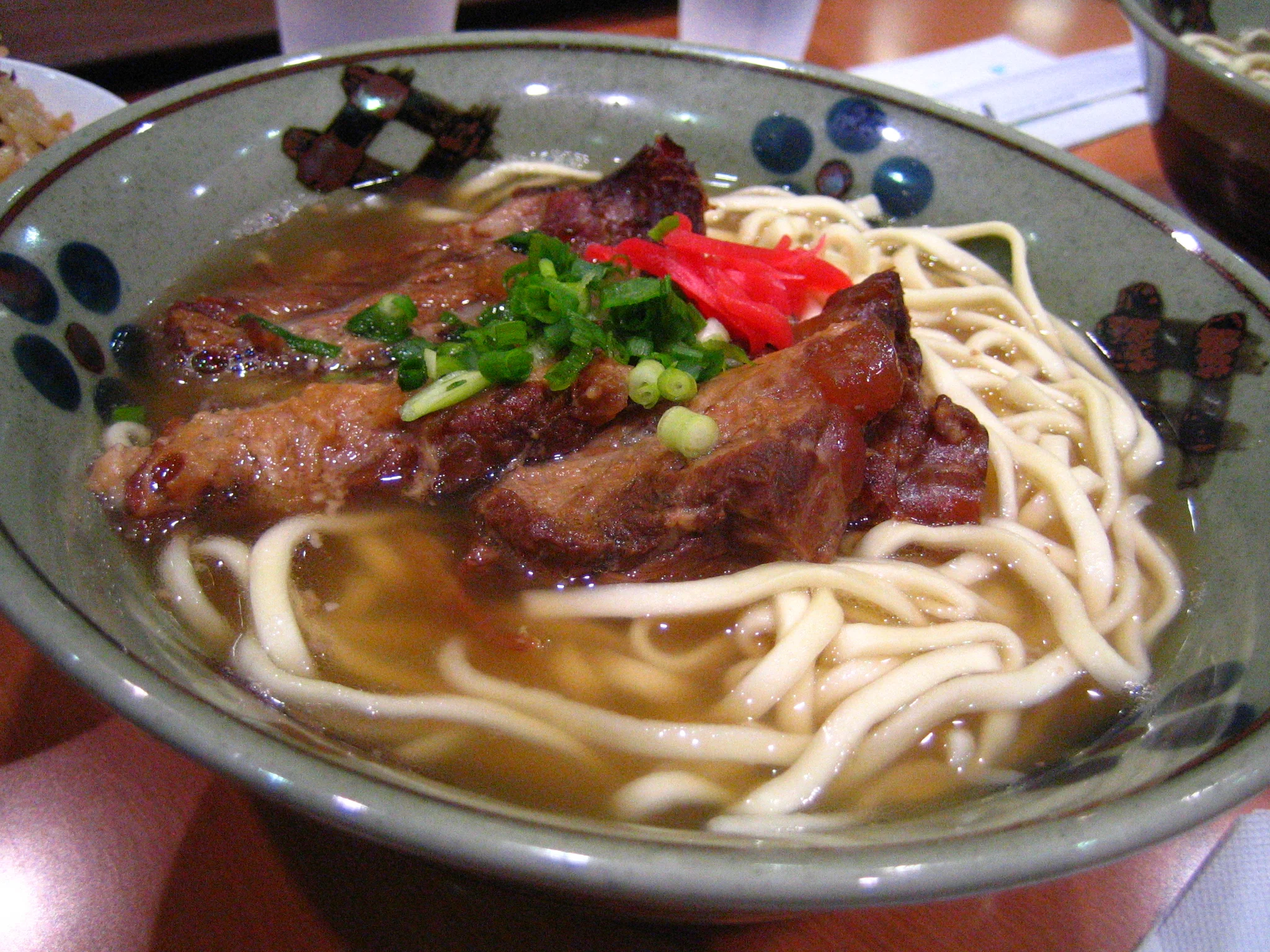 Traditional Soki Soba with Tender Glazed Pork Ribs and Clear Bonito Pork Broth