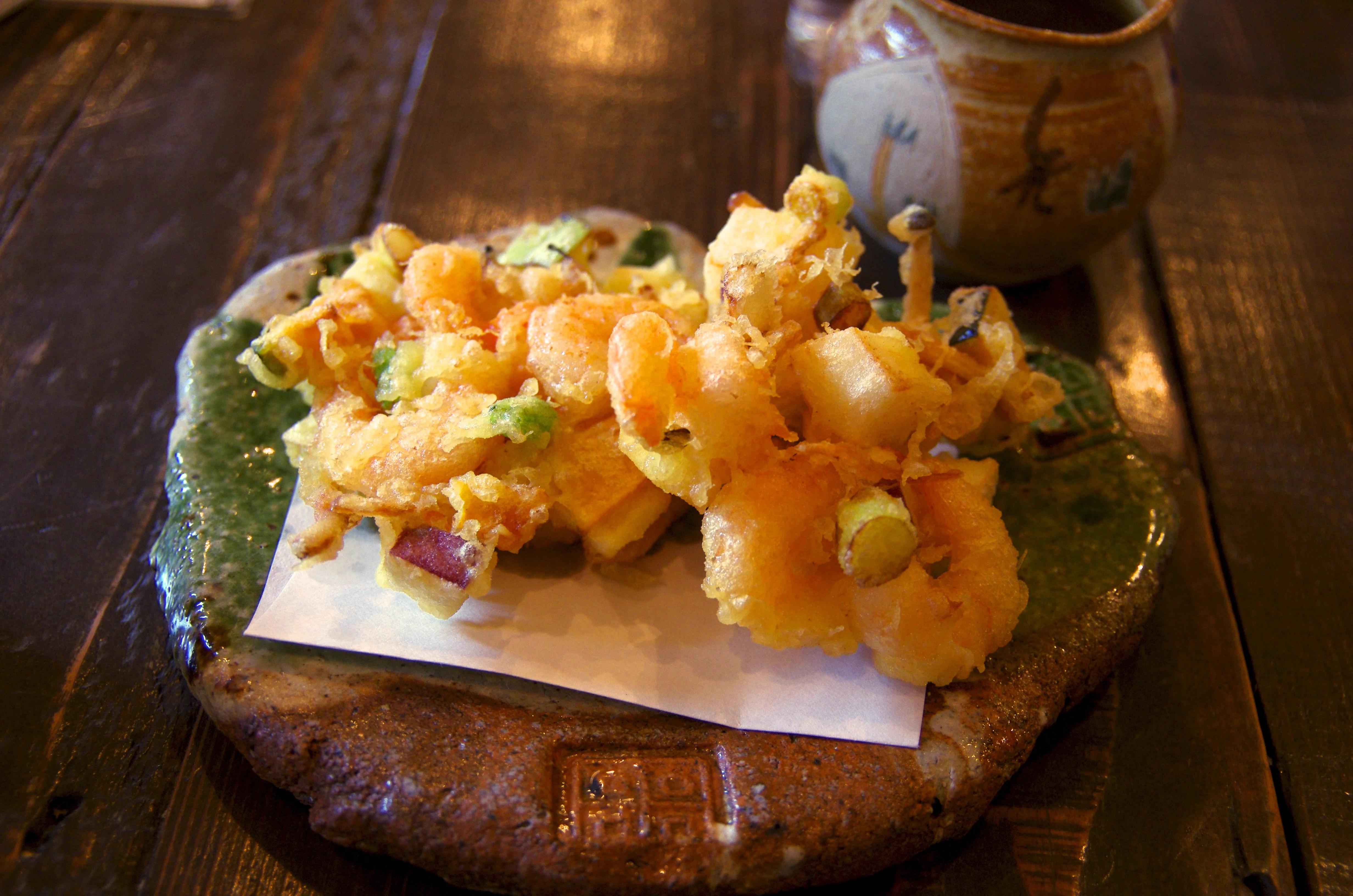 Golden Crispy Sakura Ebi Kakiage Tempura Fritter